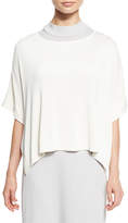 Thumbnail for your product : Misook Short-Sleeve Silky Tunic, White, Petite