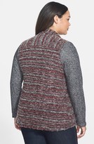 Thumbnail for your product : Lucky Brand Mixed Media Drape Front Sweater (Plus Size)