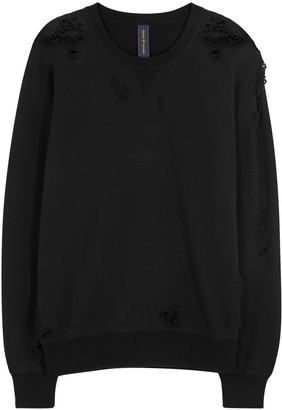 Miharayasuhiro Maison MIHARA YASUHIRO Black Distressed Cotton Sweatshirt