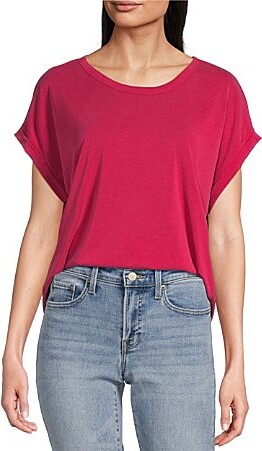 Lucky Brand Scoop Neck Short Sleeve Slouchy Round Hem T-Shirt