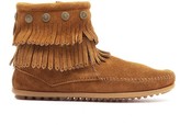 Thumbnail for your product : Minnetonka Double Fringe Zip Boot - Dusty Brown