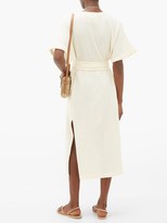 Thumbnail for your product : Loup Charmant Kichi Cotton-seersucker Wrap Dress - Cream
