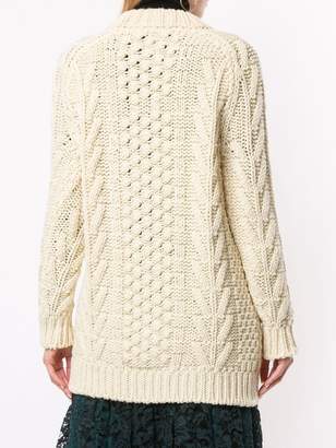Antonio Marras floral-appliquéd chunky-knit jumper