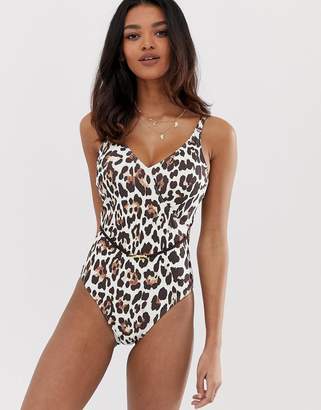 Figleaves Fuller Bust underwired swimsuit in animal