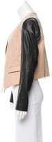Thumbnail for your product : Robert Rodriguez Leather-Paneled V-Neck Jacket