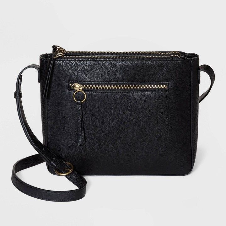 Universal Thread Closure Triple Compartment Crossbody Bag