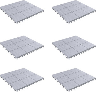 Pure Garden Deck Tiles - 6-Pack Polypropylene Interlocking Patio Tiles - Weather-Resistant Outdoor Flooring for Balcony, Porch, and Garage