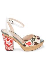 Thumbnail for your product : Fendi Block Heel Leather Sandals