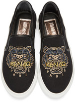 Thumbnail for your product : Kenzo Black Tiger Skate Slip-On Sneakers