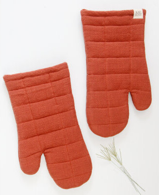 KAF Home Monaco Set Of 2 Oven Mitts, 13" X 7" -