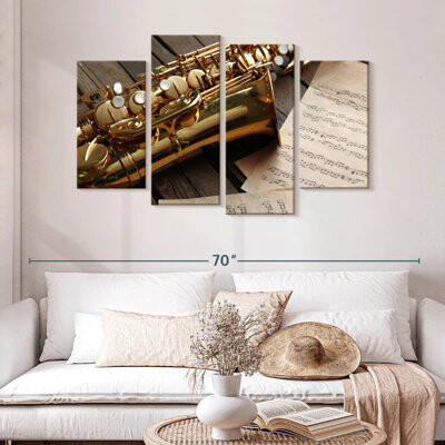 Ebern Designs Saxophone And Music Notes