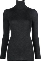 Ribbed-Knit Roll Neck Top 