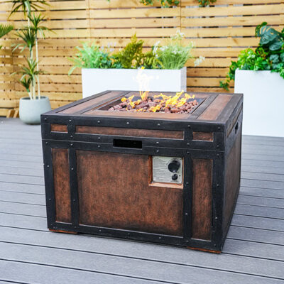 Arlmont & Co. Wetumka 24.05'' H x 34.65'' W Magnesium Oxide Propane Outdoor Fire Pit