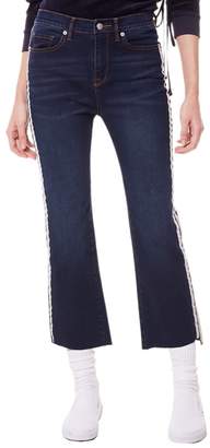 Juicy Couture Indigo Denim Side Stripe Flare Crop Jean