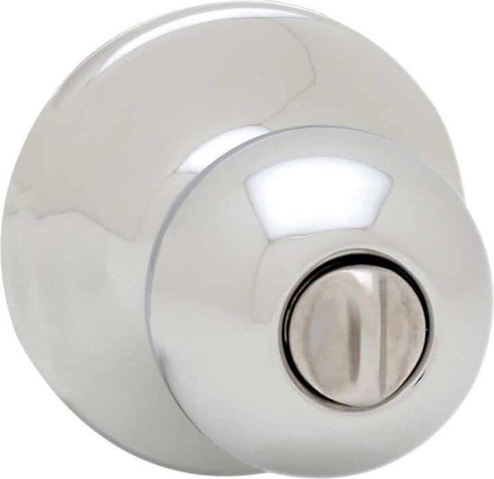 Kwikset Polo Polished Chrome Bed/Bath Door Knob with Lock