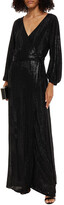 Thumbnail for your product : Maria Lucia Hohan Sabrina Sequined Silk-blend Crepe De Chine Wrap Gown
