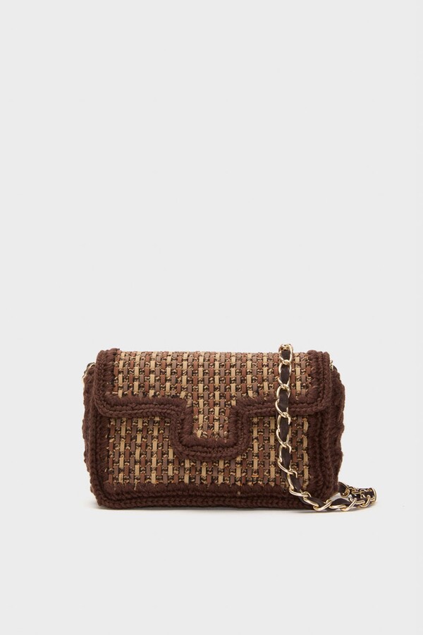 Caterina Bertini Brown Woven Crossbody