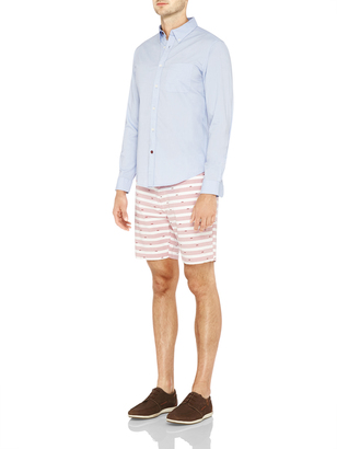 Oxford Henry Striped Shorts Red X