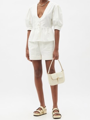 Sir. Martine High-rise Linen-blend Canvas Shorts - Ivory