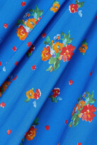 Thumbnail for your product : Caroline Constas Laurel Tiered Printed Cotton-blend Poplin Mini Dress - Blue