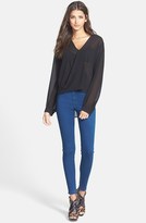 Thumbnail for your product : WAYF High/Low Surplice Blouse