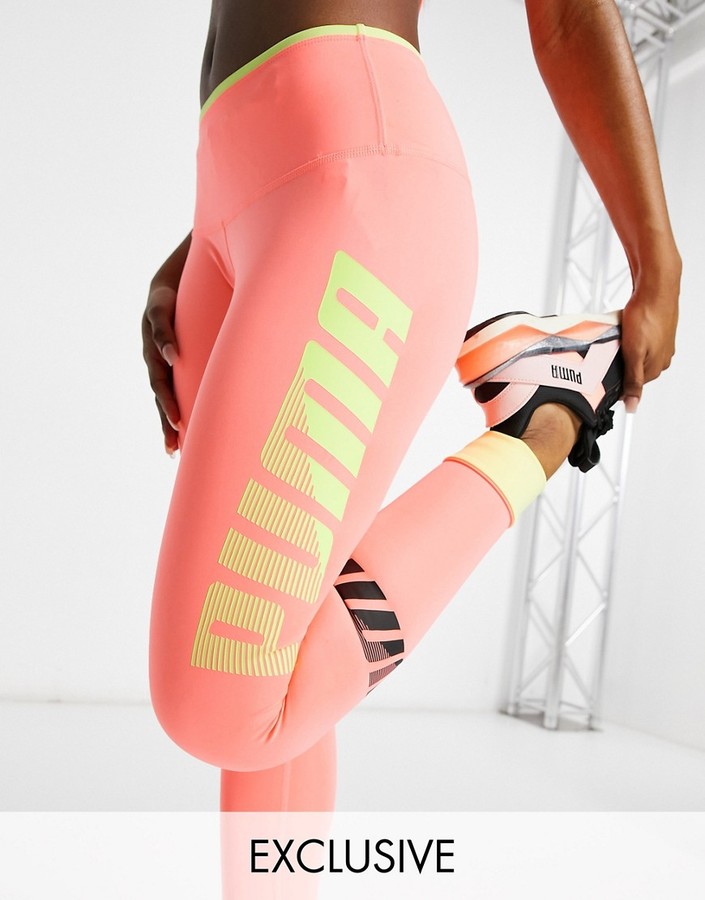 Puma Training modern sport leggings in peach with vertical logo - ShopStyle  Activewear