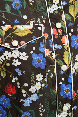 R 13 Floral-print Cotton-poplin Midi Shirt Dress