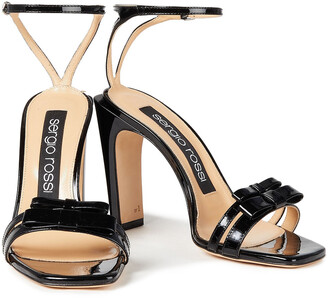 Sergio Rossi Bow-embellished Patent-leather Sandals
