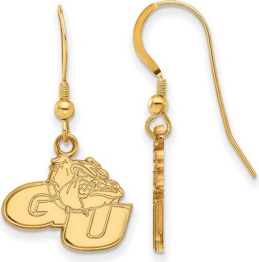 Black Bow Jewelry Co. BlackBowJewelry14kYellowGoldPlatedSterlingSilverGonzagaBulldogsNCAAMascotSmallDangleEarrings
