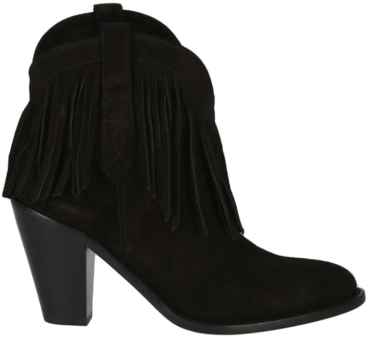 fringe western booties