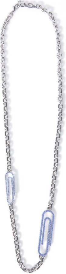 Off-White c/o Virgil Abloh Logo Plaque Chain Necklace in Metallic for Men