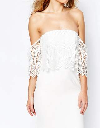 Jarlo Off Shoulder Lace Dress With Fishtail