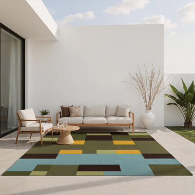 Wrought Studio Mosaic Terrain Indoor And Outdoor Area Rug