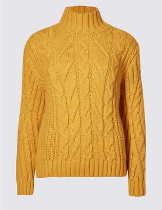 Marks and Spencer Cable Knit Funnel Neck Jumper