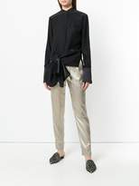 Thumbnail for your product : Fabiana Filippi sheen tapered track trousers