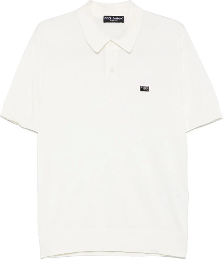 Dolce & Gabbana Logo-Plaque Cotton Polo Shirt