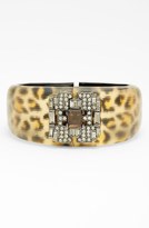 Thumbnail for your product : Alexis Bittar 'Lucite - Leopard Deco' Hinged Bracelet (Nordstrom Exclusive) Grey