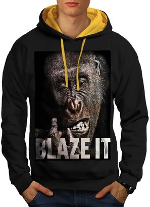 Blaze it Weed Pot Rasta Men Contrast Hoodie | Wellcoda