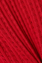 Thumbnail for your product : Giuliva Heritage Collection + Net Sustain The Lola Pointelle-knit Cotton Mini Dress - Red