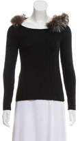 Thumbnail for your product : Prada Fox-Trimmed Cashmere Sweater