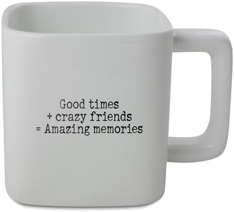 Fotomax 11oz square shaped mug with Good times + crazy friends = Amazing memories