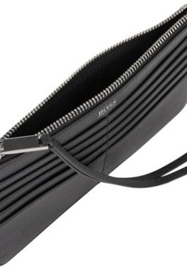 HUGO BOSS Zipped travel wallet in grained leather - ShopStyle