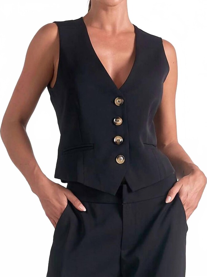 Elan International Tailored Vest In Black