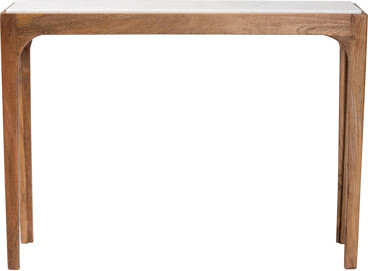 17 Stories Baxton Studio Lluvia Slim Marble Console Table - Modern Accent Table with Mango Wood Frame for Entryway Hallway or Living Room