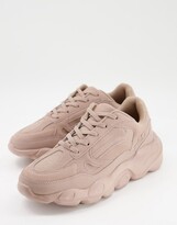 Thumbnail for your product : ASOS DESIGN faux-suede trainers chunky sole in pink