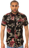 Thumbnail for your product : Elwood The Floral SS Buttondown Shirt in Black & Red