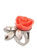Thumbnail for your product : Mawi Rose & Crystal Leaf Ring