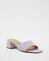 Thumbnail for your product : Ann Taylor Suede Block Heel Mule Sandals