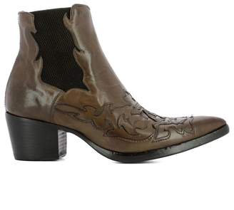 Alberto Fasciani Brown Leather Heeled Ankle Boots
