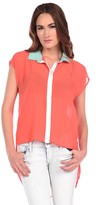 Thumbnail for your product : Romeo & Juliet Couture Coral Colorblock Blouse